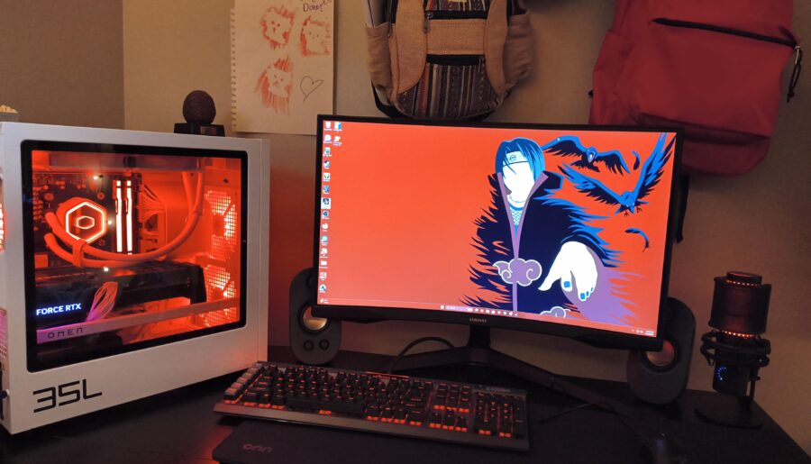 My battlestation ft. art from my daughter.