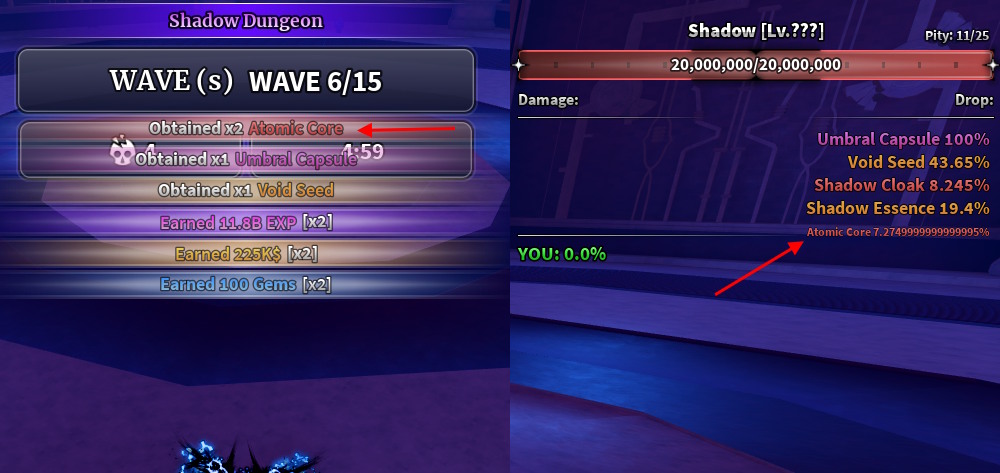 Atomic Core drop in Sailor Piece