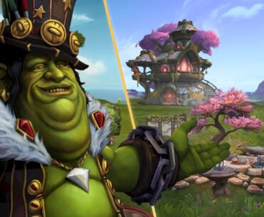New World of Warcraft housing items with Gallywix the goblin crime lord crudely photoshopped on top.