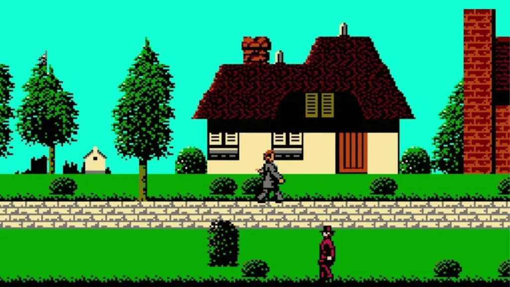 A screenshot from Dr. Jekyll and Mr. Hyde on the NES.