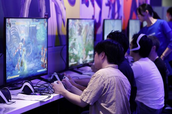 People playing video games