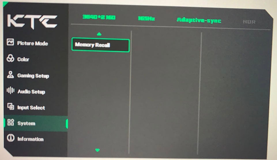 KTC H32P22P OSD Menu 3