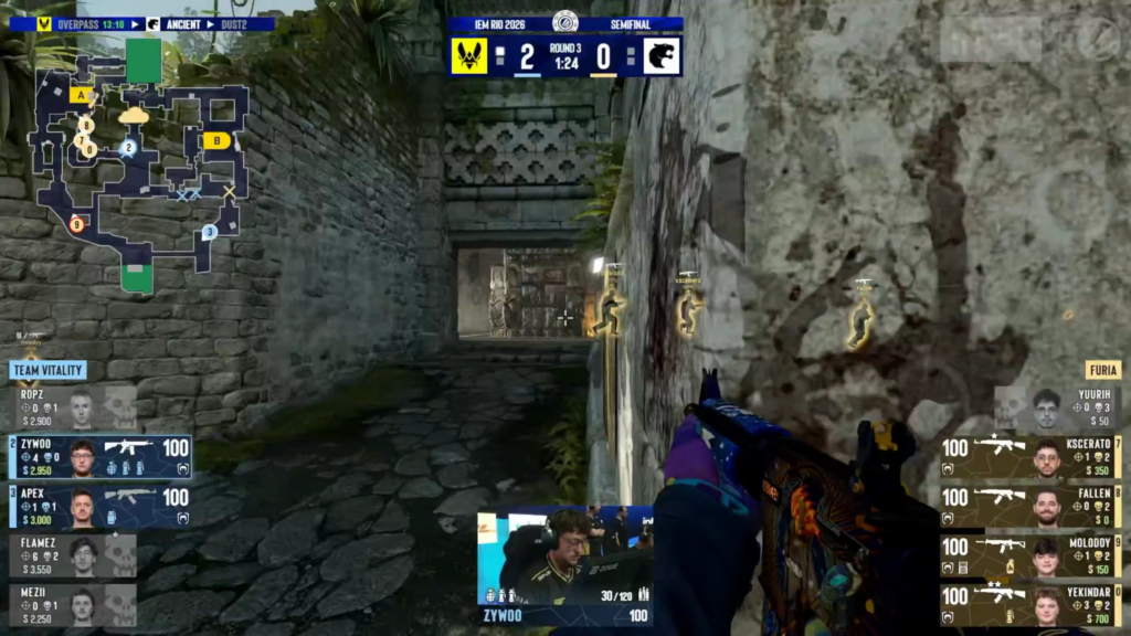 FalleN 1v2 vs Vitality and the arena goes wild