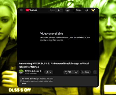 something funny happened. DLSS 5 announcement video taken offline by Italian TV copyright block