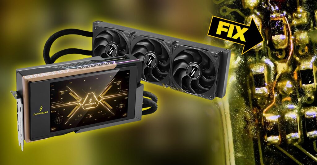 Rare RTX 5090 LIGHTNING Z repaired after failed mod, owner advised to stop 'practicing' on it