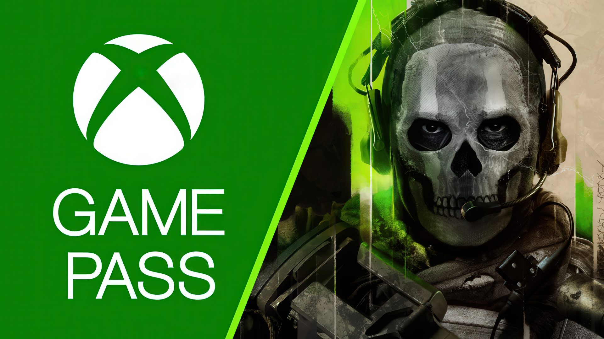 Call of Duty Could Be Removed from Game Pass, Reveals Insider An Xbox logo with 'Game Pass' text is next to a character wearing a skull mask and headset from the game Call of Duty.