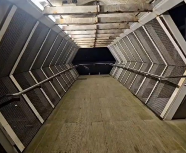 The Booterstown train station, Dublin, Ireland, a cyberpunk, rusting, space-bridge.
