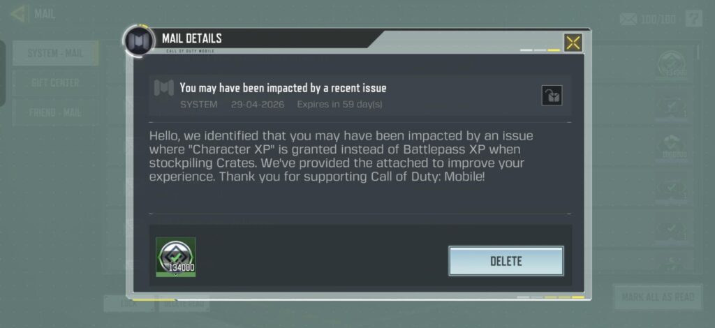 I thought my 134 crates xp was gone forever