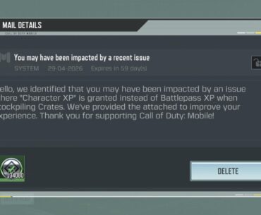 I thought my 134 crates xp was gone forever