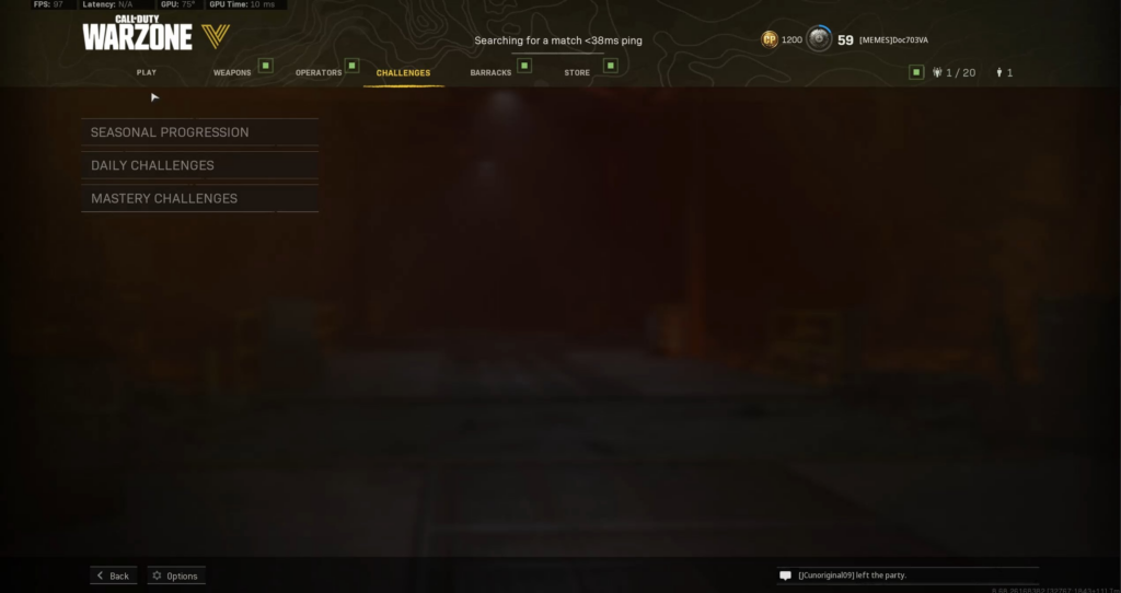 Anyone ran into this bug? I got thrown into the OG Warzone menu when I was playing MW2019 with my unlocks still intact