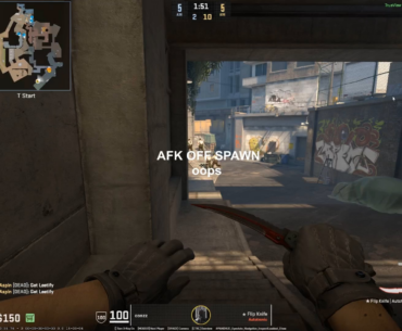 AFK off spawn (oops) -> 1v5 on Pistol Round