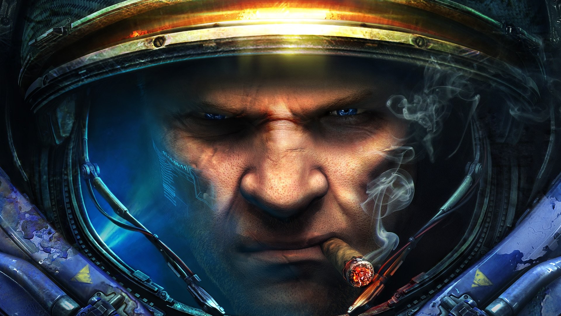 Key art for StarCraft 2: Wings of Liberty.