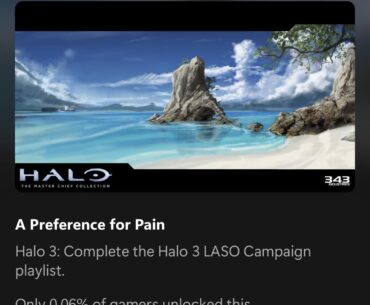 Painful milestone unlocked today - Halo 3 LASO completed.