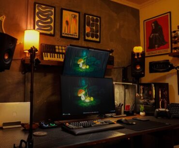 trying a stacked monitor setup