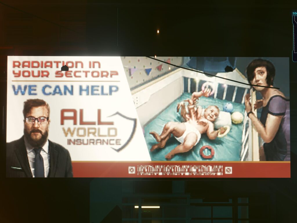 This is an actual advertising board in the game, are there mutants in the world of Cyberpunk 2077?