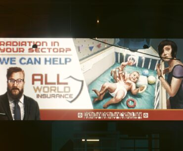 This is an actual advertising board in the game, are there mutants in the world of Cyberpunk 2077?