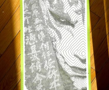 Pen plotted cyberpunk portrait : 30 × 60 cm : ONI