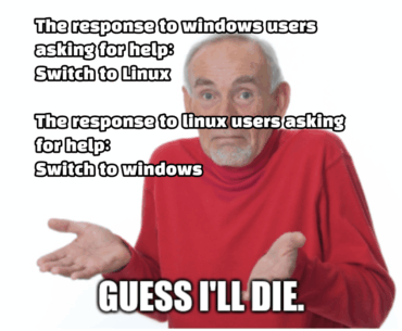 I've seen people think that its because they are linux users people tell you to switch. It goes both ways.