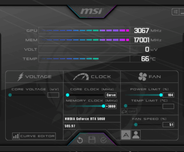 Overclocking RTX 5060 Zotac