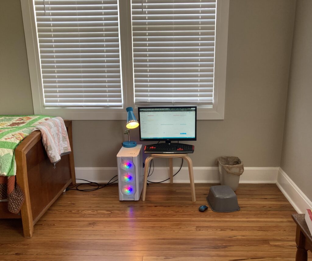 Just moved. Haven’t bought a desk yet