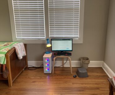 Just moved. Haven’t bought a desk yet