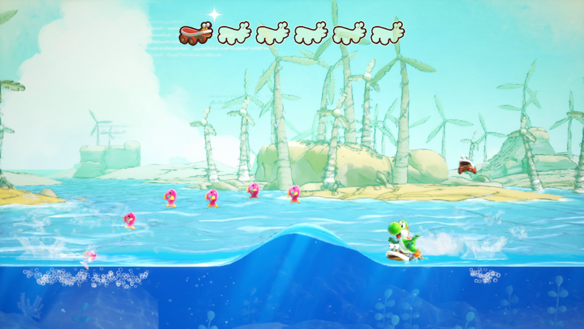 Yoshi surfing in Mysterious Book