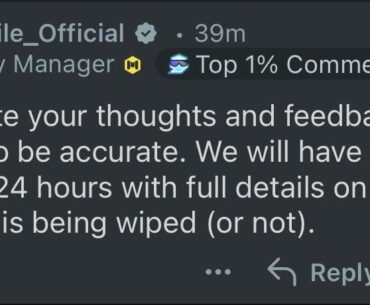 Before we continue doomposting, can we wait for them to officially explain the DMZ wipes first?