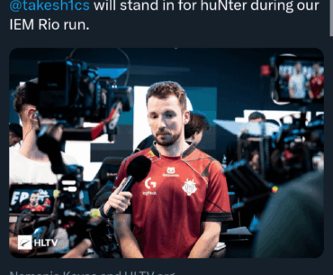 tAk from G2 Ares will sub in for hunter due to hunter's injury to leg