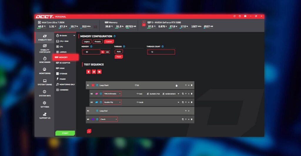 OCCT v17 beta launches with rebuilt Memory test inspired by TestMem5 and MemTest86