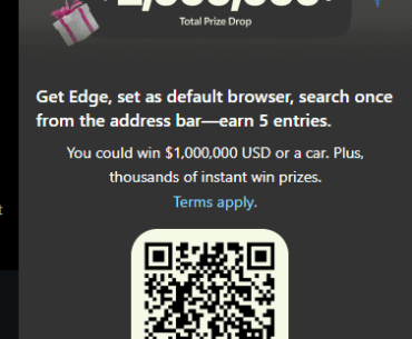 Microsoft Edge: The new age of Microslop is rising. This is a trillion-dollar company, and they're using actual lottery pop-ups to keep their mobile user base alive.