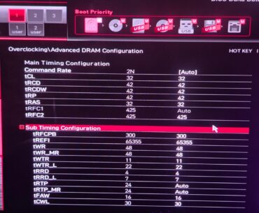 So i have a i9 14900k with 8000mhz 38-48-48-100 lexar ram im trying to get tighter timings and reduce latency and best performance hopefully im new to ddr5 and im kinda stuck so any help would be great also 7400mhz is the max my mobo will run without crashing