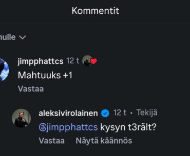 Jimi in AleksiB's IG comments