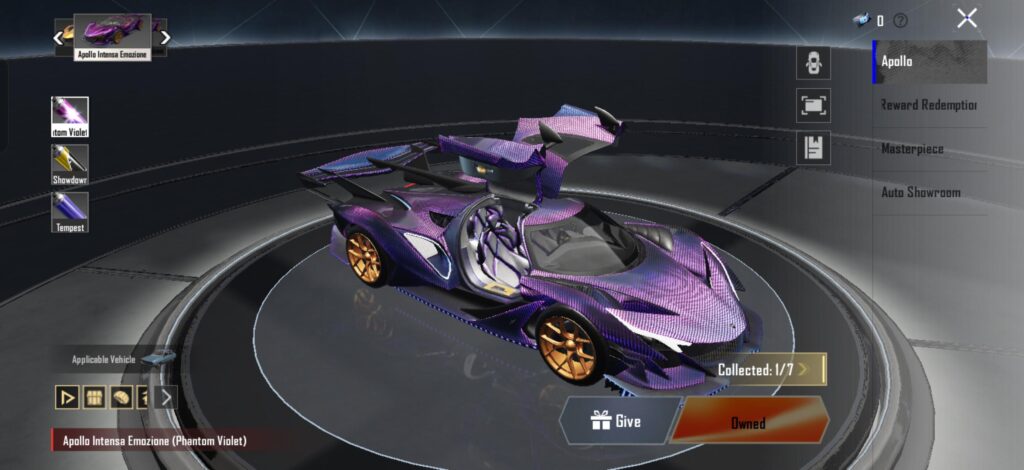 I already got this 1/7. Should I go for the orange and glacier apollo to get the autoshowroom and a (coupe skin) also or wait for ferrari event and get 1 buggy F1 skin+1 coupe skin?