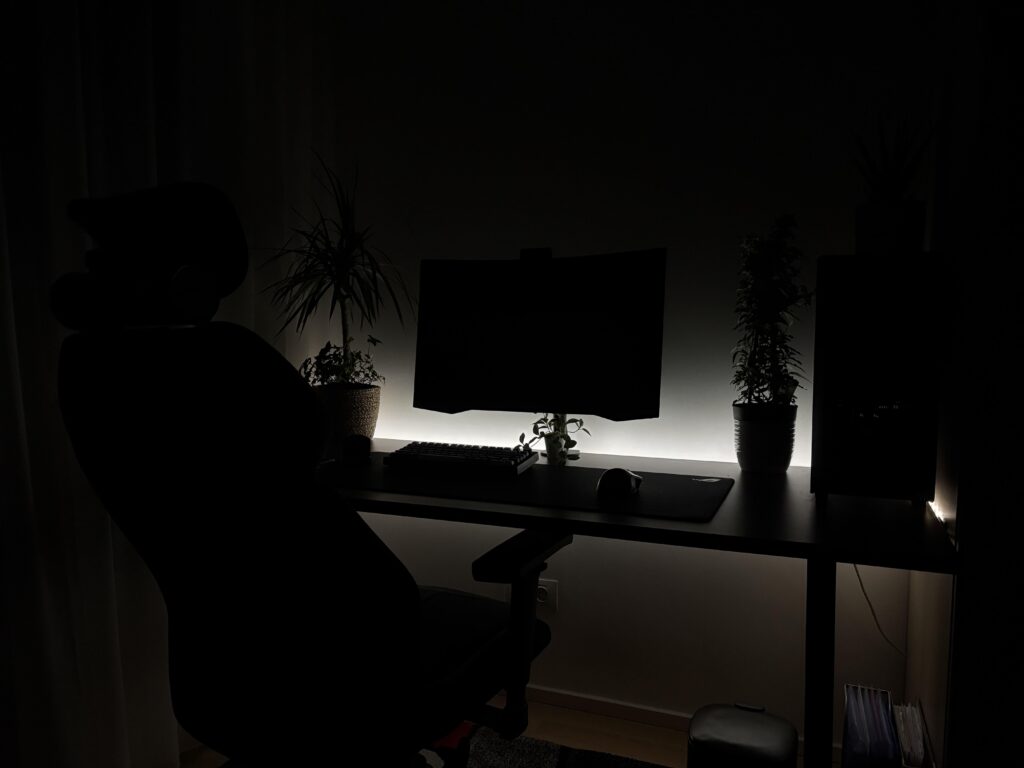 My setup at night