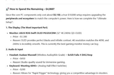 Planning a $10,000 gaming PC build — does this setup make sense?