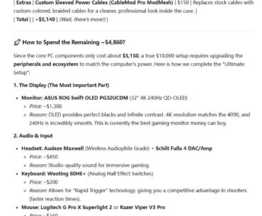 Planning a $10,000 gaming PC build — does this setup make sense?