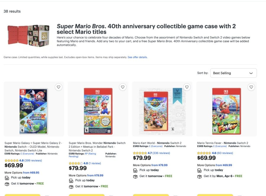 Super Mario 40th Anniversary Collectible Game Card Case