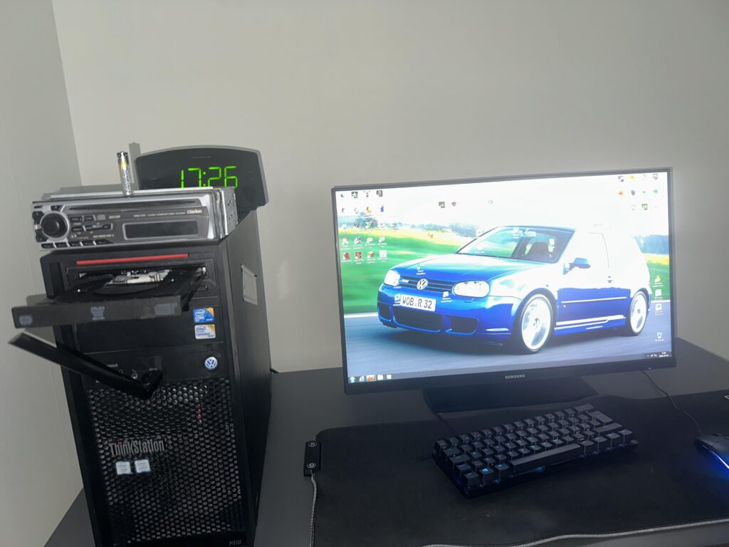 First VW TDI powered (Lenovo) Battlestation with built in alarm clock and car stereo + 4 cpus🥶🥶🥶🥶🥹🥹🥹