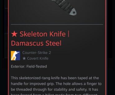 trading skeleton knife damascus steel ft