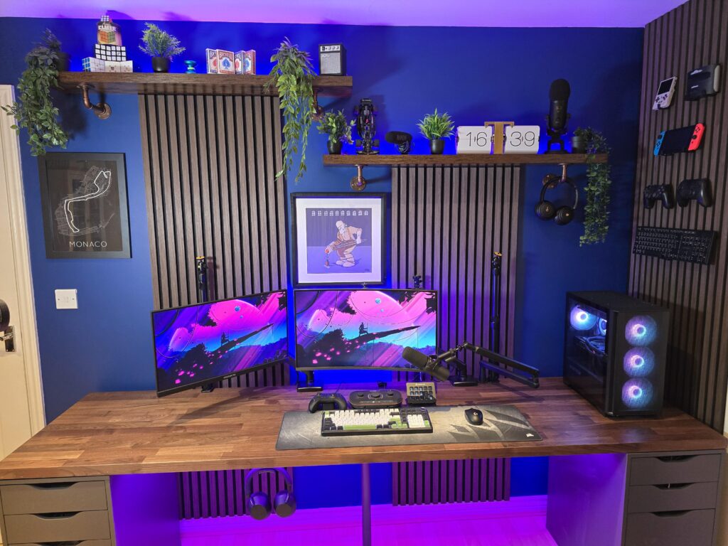 Built a proper setup in my new house after years of being squashed in a corner... Very happy with it.