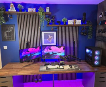 Built a proper setup in my new house after years of being squashed in a corner... Very happy with it.