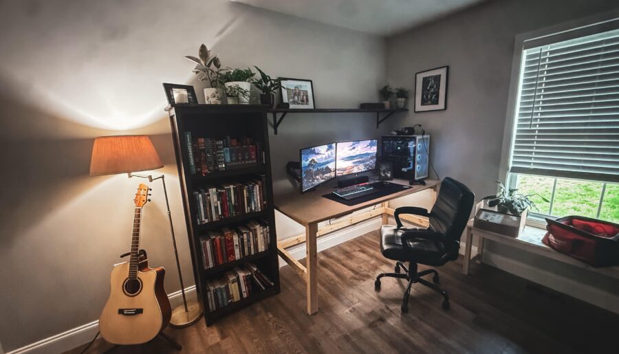 New house new setup. It’s a work in progress. Any suggestions?