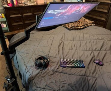 My gaming in bed battlestation
