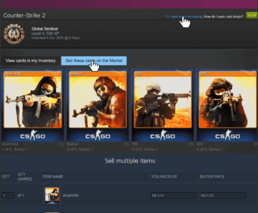 *Stop selling your steam trading cards on the market 1 by 1*