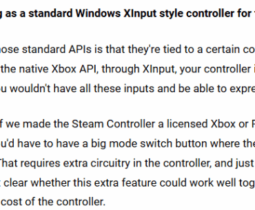 Valve on Steam Controller Xinput