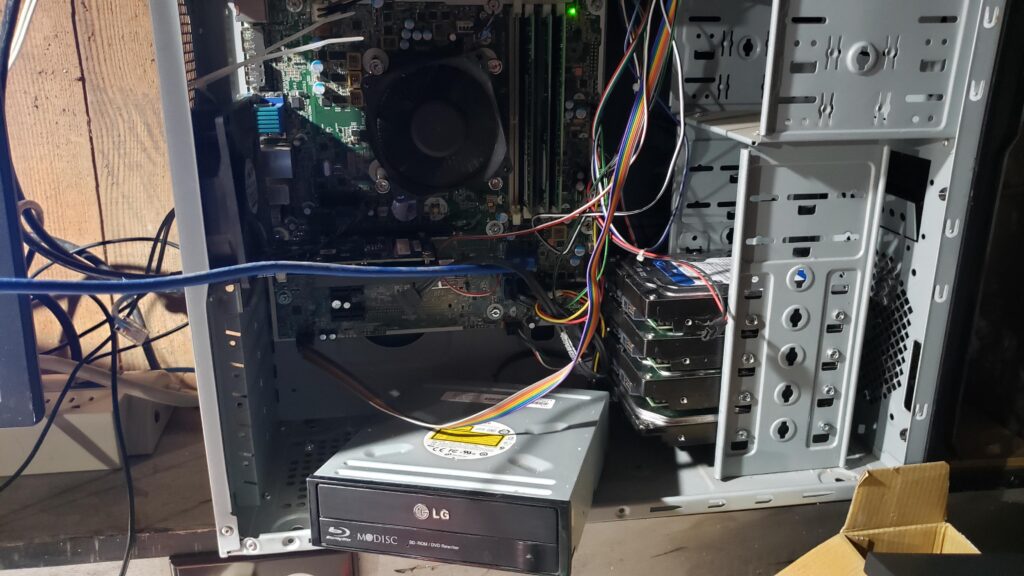 My original frankenserver, most of the parts rescued from the trash at my work