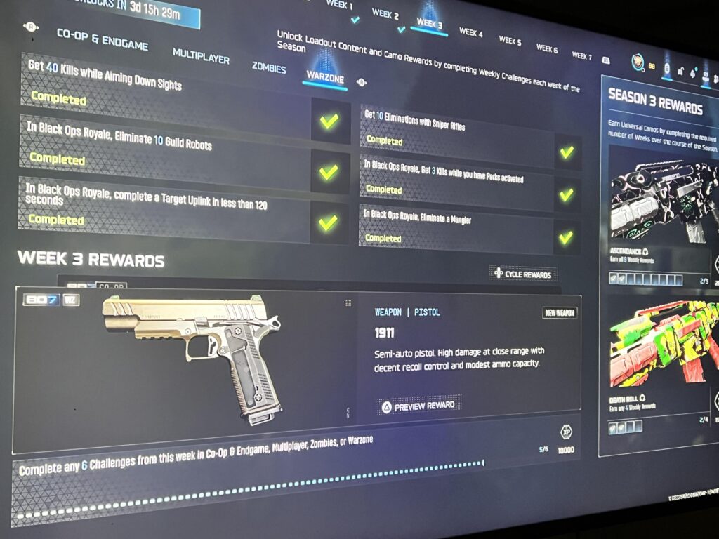 Week 3? Why you no finish