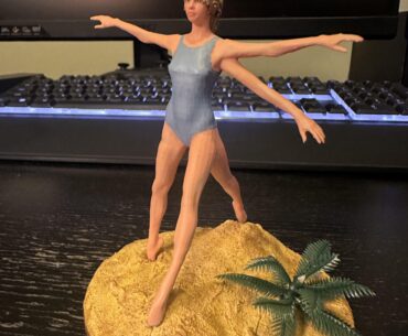 My painted model of Virginia from Sons of the Forest complete with base