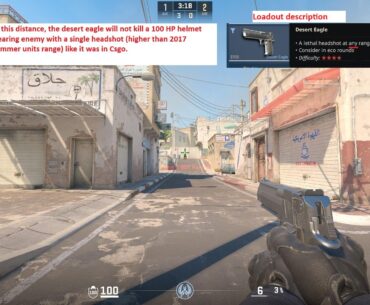 CS2 Loadout Desert Eagle description wrong about "lethal headshot at ANY range". It can't one hit headshot 100HP helmet beyond 2017 hammer units just like it was in CSGO as well.