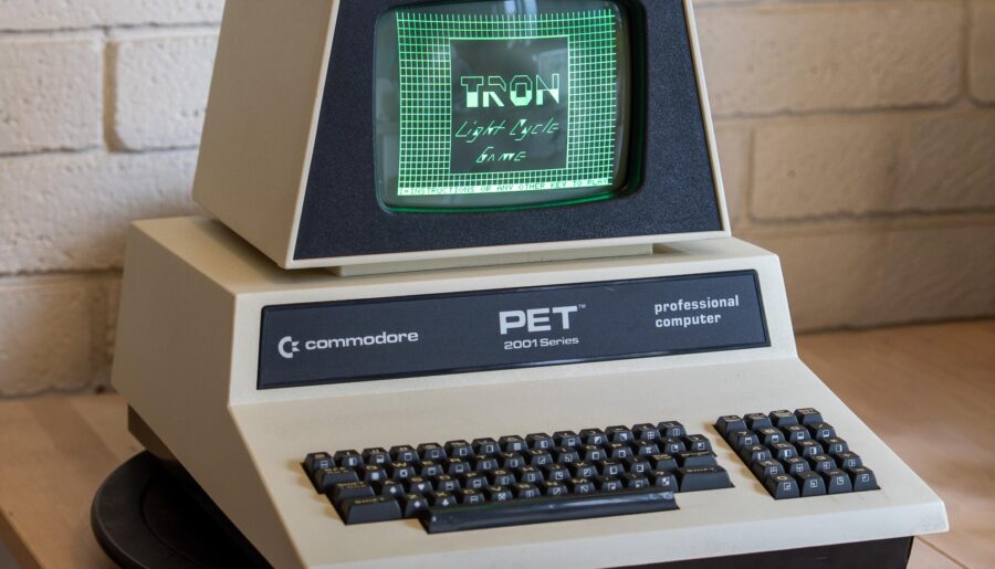 On the day of Apple’s 50th birthday, I’m over here playing with one of their earliest competitors: the iconic Commodore PET 2001!